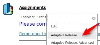 Click on Adaptive Release.