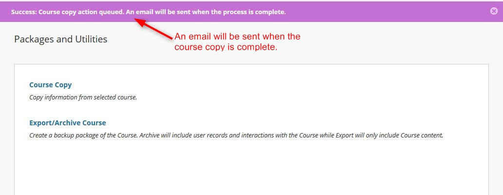 You will get an email when the copy is complete.