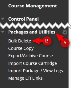 Click Packages and Utilities and then Bulk Delete.    