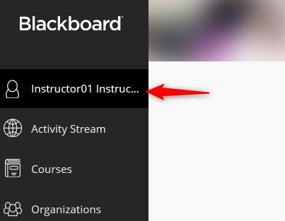 Log into Blackboard and Click your Profile.