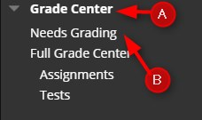 Click Grade Center and then Click Needs Grading