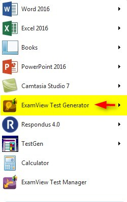 Open the ExamView Test Generator.