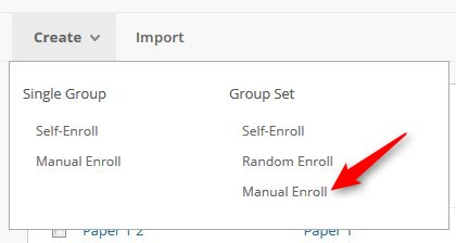 Click on Group Set – Manual Enroll