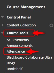 In Course Tools, click Attendance.