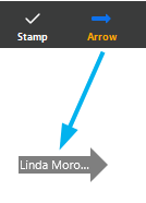 The arrow displays your name, this lets the users know 