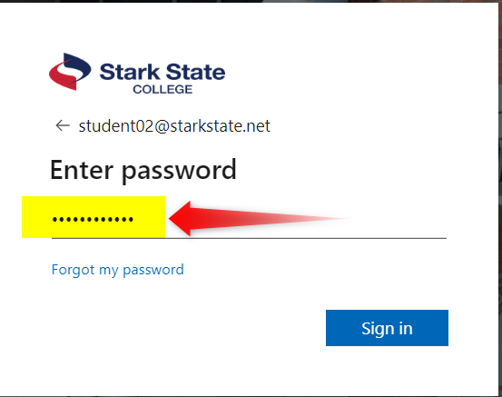 Enter your Stark State College password.