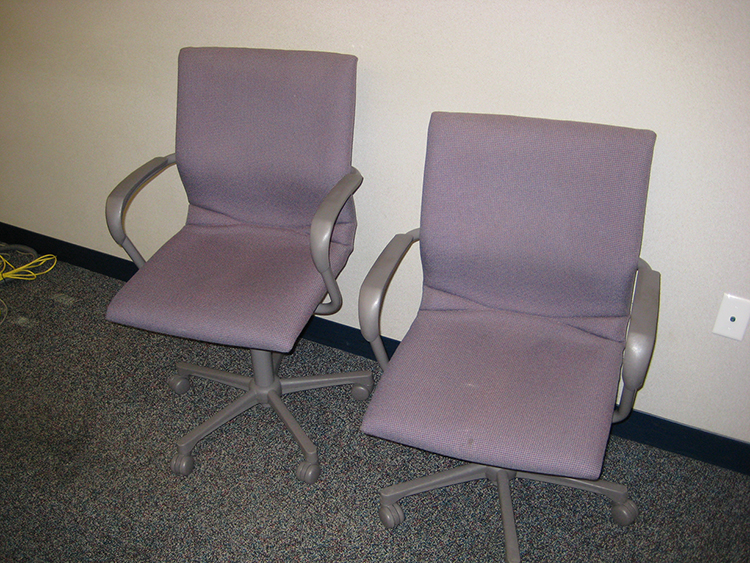 13 LAVANDER CHAIRS ON WHEELS