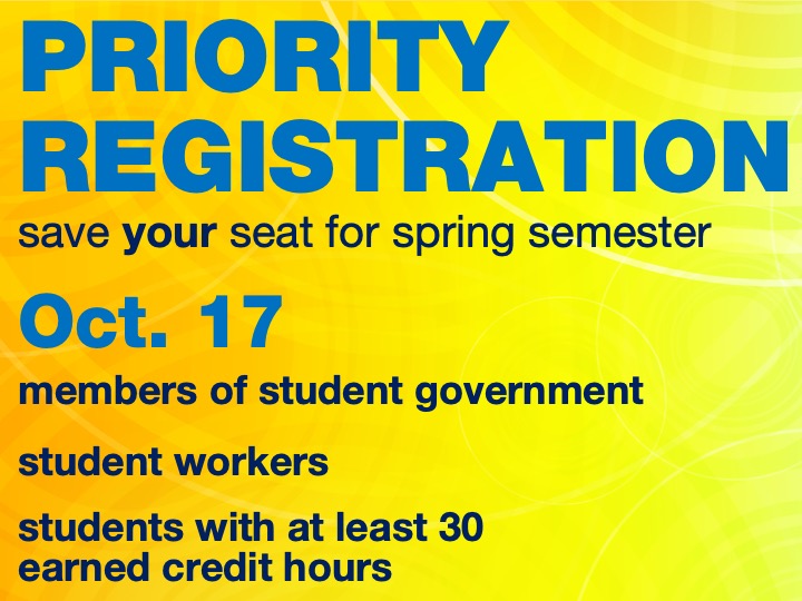 Priority registration for spring semester