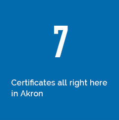 7 certificate all right here in Akron