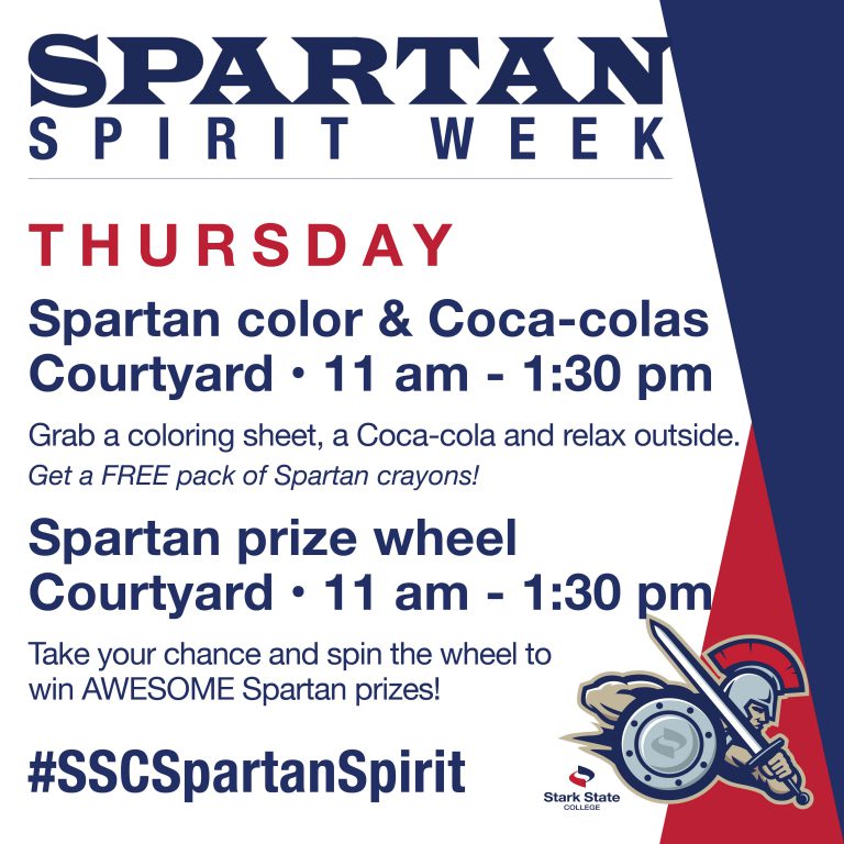 Spartan Spirit Week [Spartan coloring and prize wheel