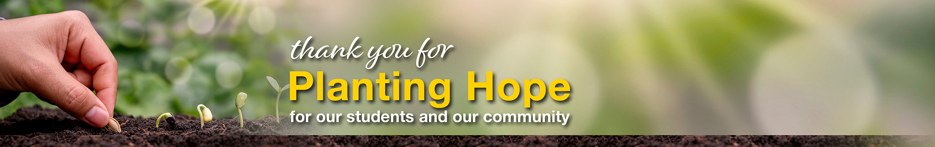 Planting hope: foundation annual fund header
