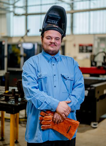 Student smiling, Dominic