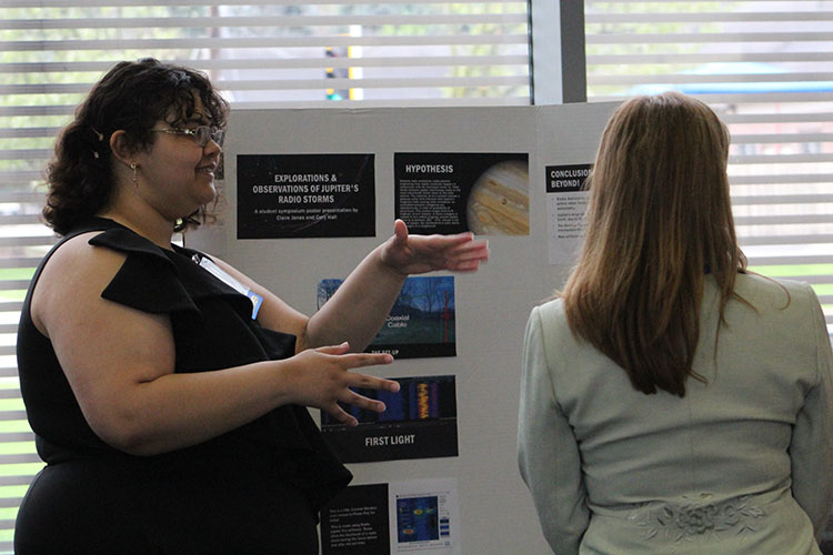 Claire Jones explaining presentation