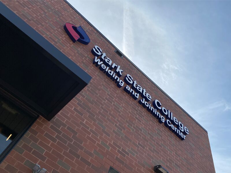Welding and Joining Center sign on building