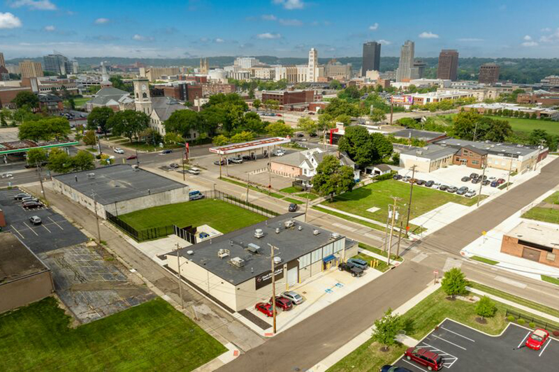 Welding and Joining Center, Akron skyline in the background